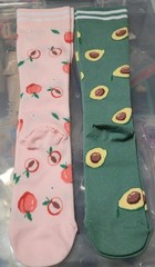 Compression Socks Stockings Knee High Unisex Size S/M 1 Pair Avocado ,1 Peach