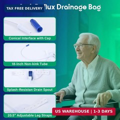 1000ml Leg Urinary Drainage Bags with 2 Adjustable Elastic Straps, 3 Pack | Cath