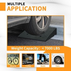 2-Pack 3.9″ Rubber Curb Ramps for Driveway, Wheelchair & Vehicle Access, 7000lbs