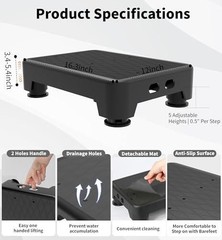 LIFTOZA 5-Level Adjustable Step Stool, 700 LBS Capacity Safety Bed Step for Seni