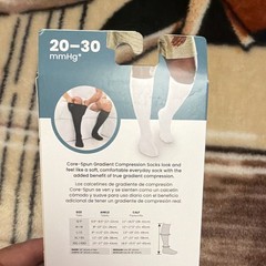 Therafirm Core-Spun Gradient Compression Socks 20-30 mmHg White MPN 18152