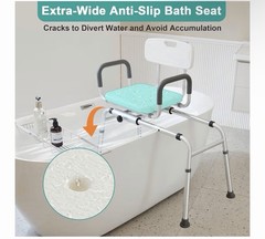 PETKABOO Sliding Shower Chair 360 Swivel Seat Extra Wide 400lb