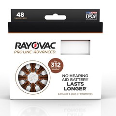 96 Rayovac Mercury Free Proline Advanced Size 312 Hearing Aid Batteries, Total