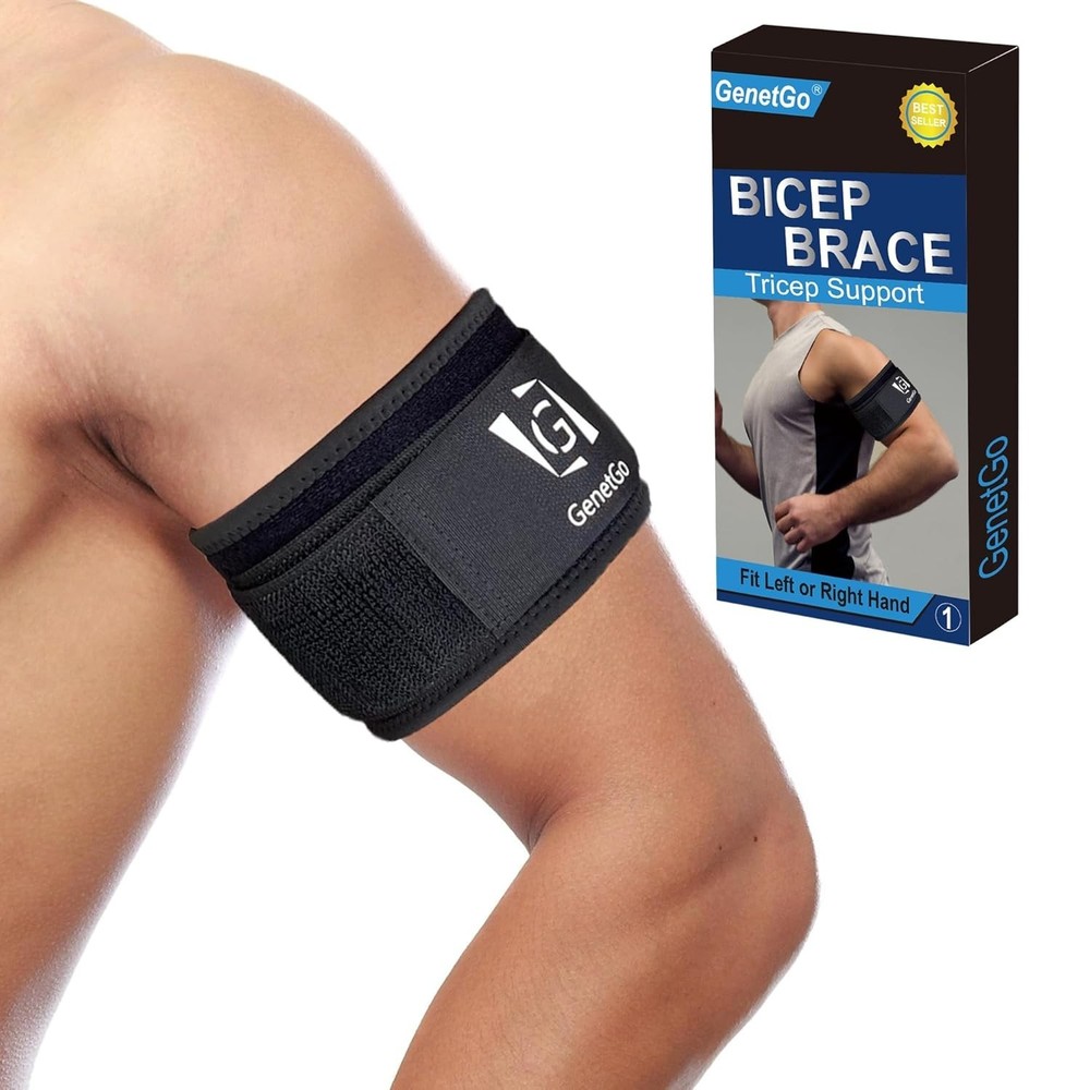 Bicep Tendonitis Brace, Upper Arm Wrap, Tricep Compression Sleeve Support Ban…