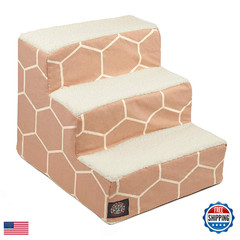 Majestic Pet 3 Step Portable Dog Stairs For Small Dogs To Get On Bed Supports
