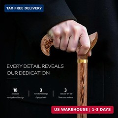 Walking Cane, Available in Multiple Inches Wooden Cane Support up to 300 Lbs, Su