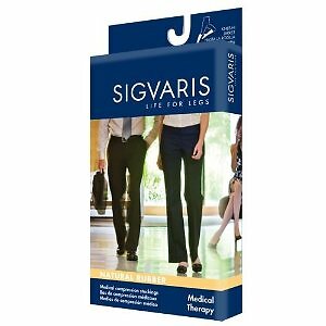 Sigvaris Natural Rubber Open Toe Thigh High Sock with Grip-Top 30-40mmHg Beige S