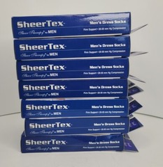 Men’s Compression Dress Socks Small Black, Firm Support 20-30mm Hg Lot Of 7