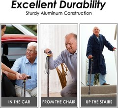 Lightweight Walking Stick with Comfortable T-Handle | Supports Up to 250 Pounds