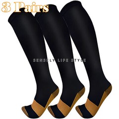 Calf High Compression Sock 15-20 Black Beige S-XXL Soft Uniform Dress Daily Wear