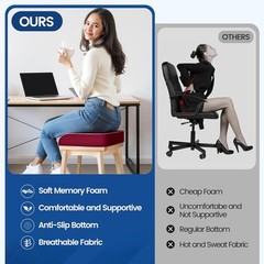 Versatile Memory Foam Seat Cushion – Tailbone Relief for Car, Office & Airplane