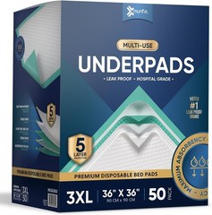 50 Pack Disposable Bed Pads 36 X 36 Inches, Super Absorbent Extra Large Incon…
