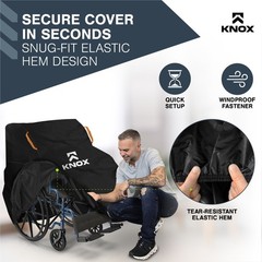 KNOX Universal Wheelchair Cover, 600D Waterproof & Dustproof, 39″ x 30″ x 39″