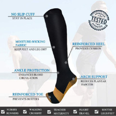 Plus Size Compression Socks For Men Women Wide Ankle&Calf Extra Wide Socks S-XXL