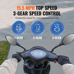 Heavy Duty 4-Wheel Mobility Scooters 31 Miles 3-Speed 800W 500Lbs Capacity