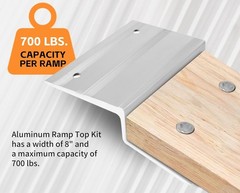 Aluminum Ramp Top Kit for 2×8 Boards Car Truck Trailer Lawn Mower Loading