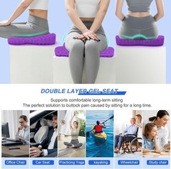 Thicken 19.7in Seat Cushion, Gel Seat Cushion for Long Sitting–Office Chair, …