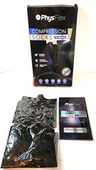 PhysFlex Compression Socks Tall Size Large Extra LG Black 20-30mmHg 1 Pair NEW