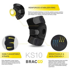 Bracoo Adjustable Compression Knee Patellar Pad 1 Count (Pack of 1), Black