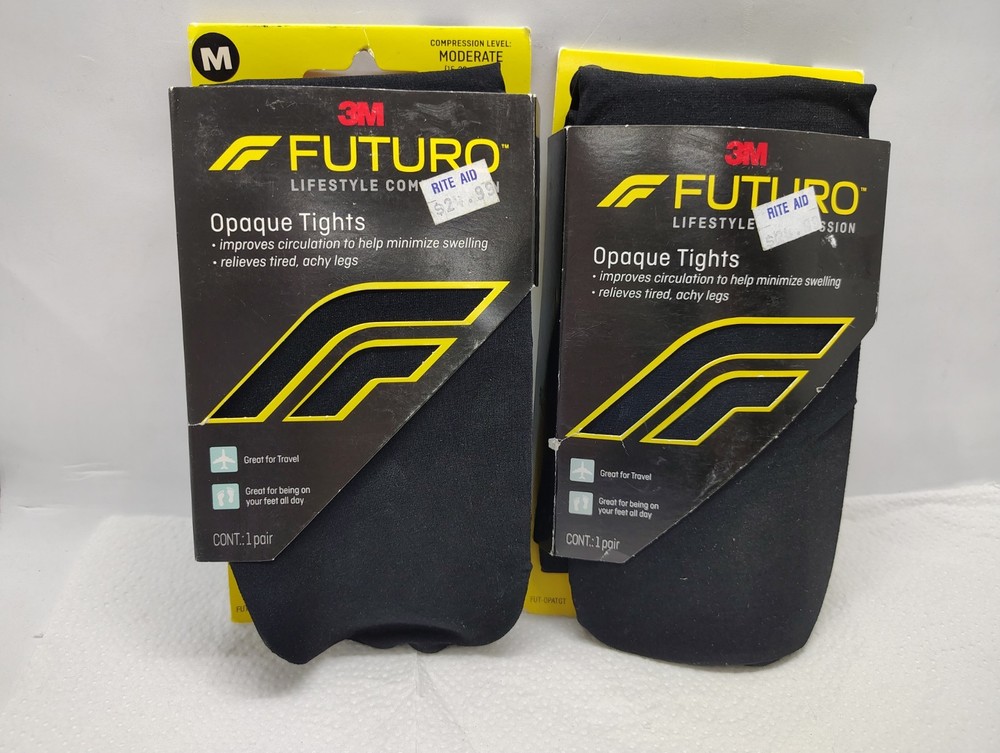 Futuro Lifestyle Moderate Comp. Opaque Tights, Black, WM Medium package damaged