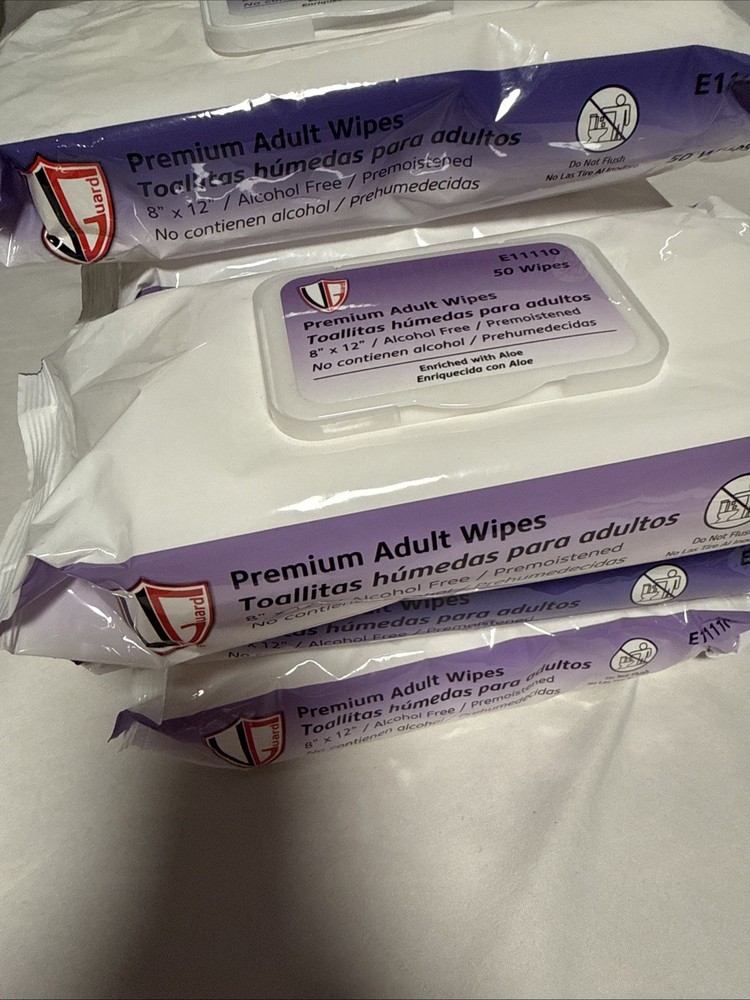 VGuard® Premium Adult Wipes – XLarge Unscented Non-Woven Fabric 8×12~10 Pkgs