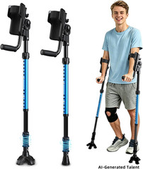 Forearm Crutches for Adults, 3-Angle Adjustable Arm Crutches for Walking, Ergono