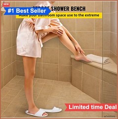 Tile Shower Seat 22.4 Inch 440 Lbs Load Bearing Waterproof Corner Bench