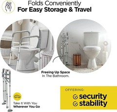 Toilet Safety Rail – Adjustable Detachable Toilet Safety Frame with Handles