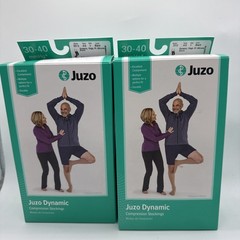2 Juzo Dynamic Compression Stockings 30-40 mmHg 3512 TYPE AG SIZE V Black Thigh