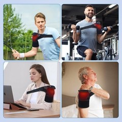 Cordless Heated Shoulder Brace – 3000mAh Rechargeable Heating Pad for Pain Relie