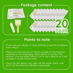 20PCS Condom Catheter for Elderly 25Mm, 30Mm, 35Mm, 40Mm, 20pcs/1.58inch/40mm