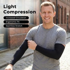 2 Pairs UV Compression Arm Sleeves, Cooling Sun Protection for Sports