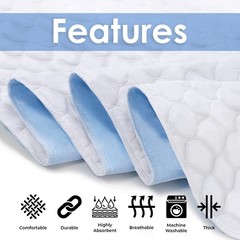 Washable Waterproof Incontinence Bed Pads 34×52 Inch Reusable Underpad Adults