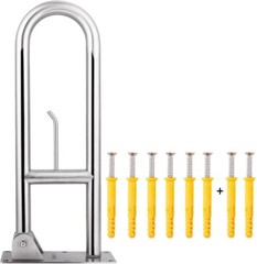 Space-Saving Flip-Up 29.5″ Stainless Steel Bathroom Grab Bar with Paper Holder