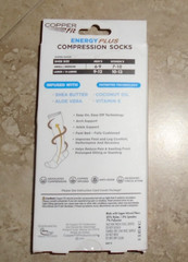 NEW Copper Fit Energy Plus Compression Socks Knee High Black S/M