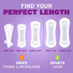 Poise Daily Incontinence Liners, Size 2, Regular Length Very Light, 126 ct