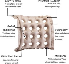 Khaki Inflatable Seat Cushions – Enhanced Comfort for Wheelchairs and Stadiums