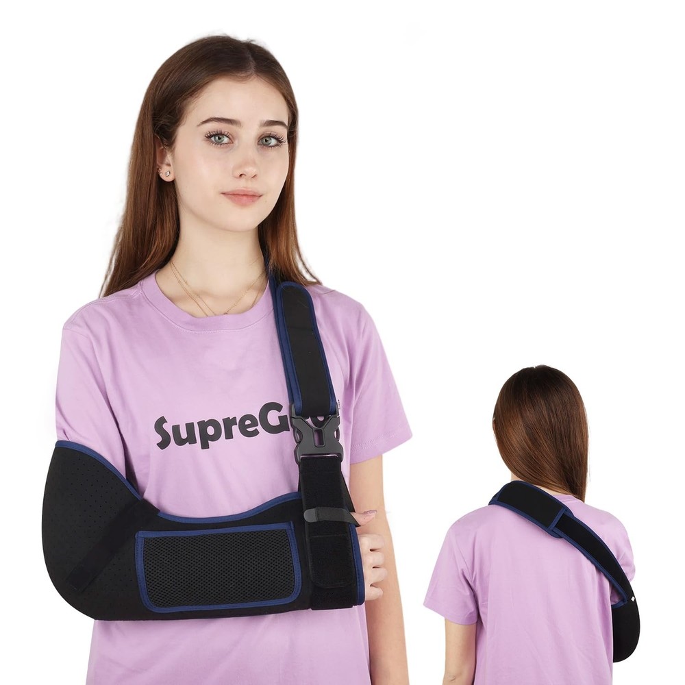 Medium Black Dark Blue Arm Sling Shoulder Immobilizer Rotator Cuff Support