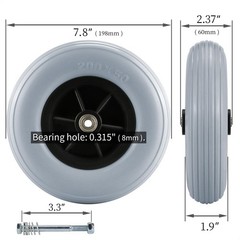 Pair of 8″ x 2″ (200×50) Caster Wheels for Electric/Power Wheelchair – 8 inch…