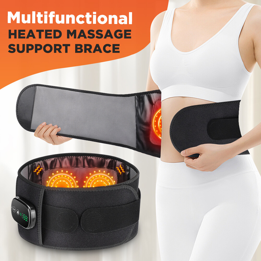 1/2PCS Electric Massage Belt Cordless Heated with Back Support Waist Massager