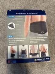 Neo G Back Brace With Power Straps, Universal Sizing Fits Up To 52″ Waist (NEW)