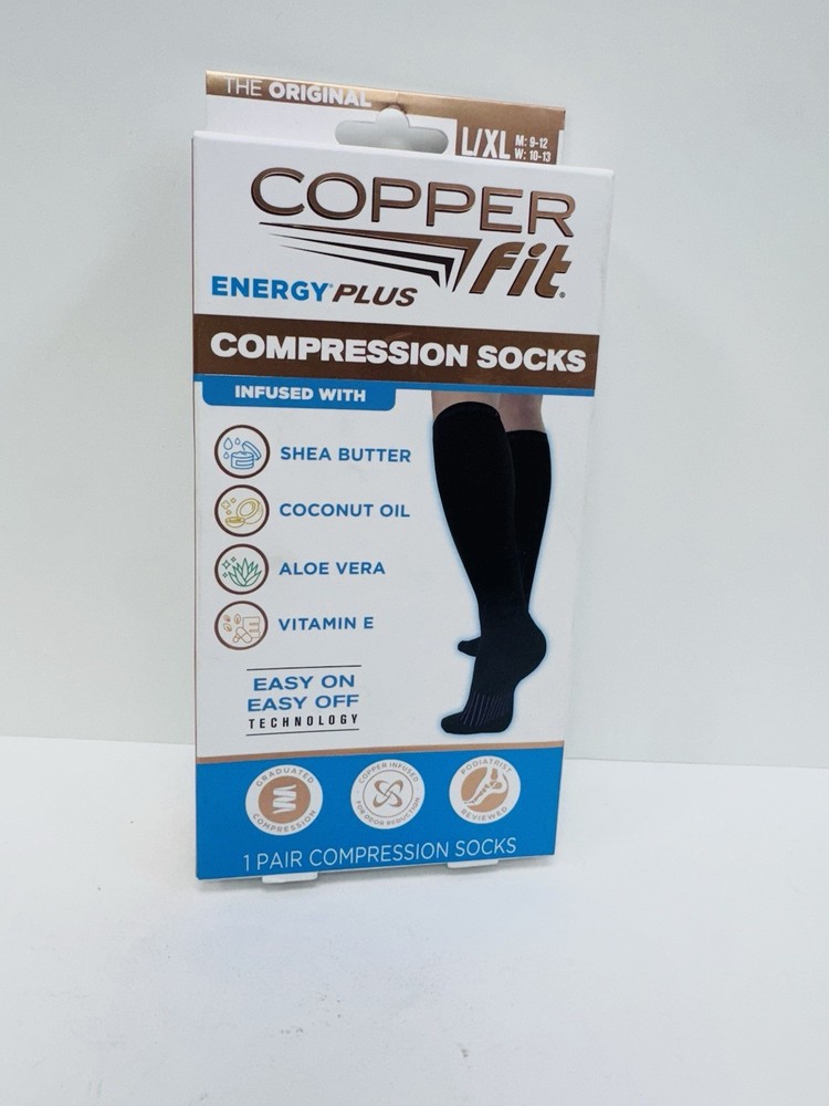 Copper Fit Energy Plus Compression Socks L/XL, 1 PAIR