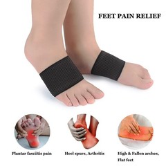 Copper Arch Support Sleeves (4PCS), Plantar Fasciitis Braces One Size, Black