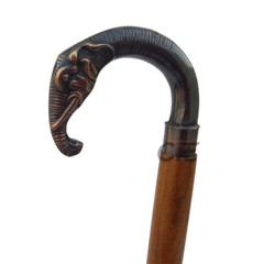Antique Brass Handle Vintage Style Brown Wooden Walking Stick Cane Handmade Gift