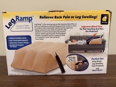 BulbHead Leg Ramp Inflatable Contoured Leg Elevation Pillow Beige 24 in