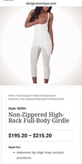 DESIGN VERONIQUE NON-ZIP HIGHBACK FULL BODY Compression Garment 1655H Sz L NIP!