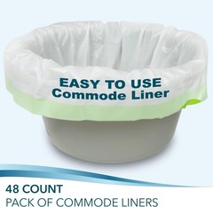 48 DISPOSABLE WASTE BAGS Commode Liners Portable Toilet Chair Bucket Adults NEW