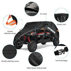 UTV Cover, Waterproof All Weather Sun-UV Snow Protector 4-6 Seater Black