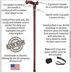 Asterom Handcrafted Canes for Men – Ergonomic, Stylish, Wooden Walking Cane….