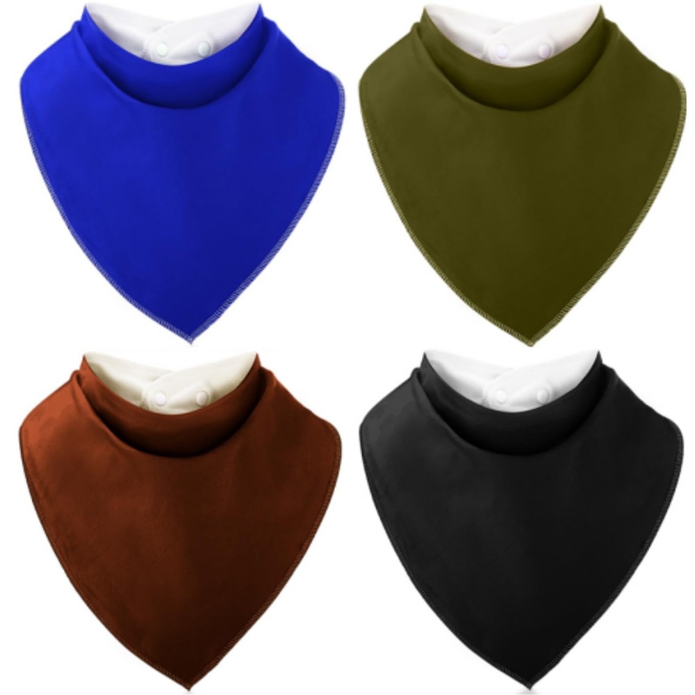 4 Pcs Adult Drool Bib for Men Women Special Needs, Soft Absorbent Large Elder…